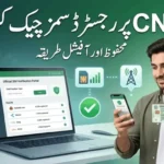 CNIC SIM Check Online Pakistan guide showing a user verifying registered SIMs on CNIC through an online portal and mobile phone